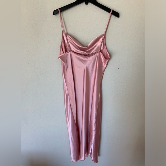 Bebe Pink Satin Slip Dress - Picture 4 of 10